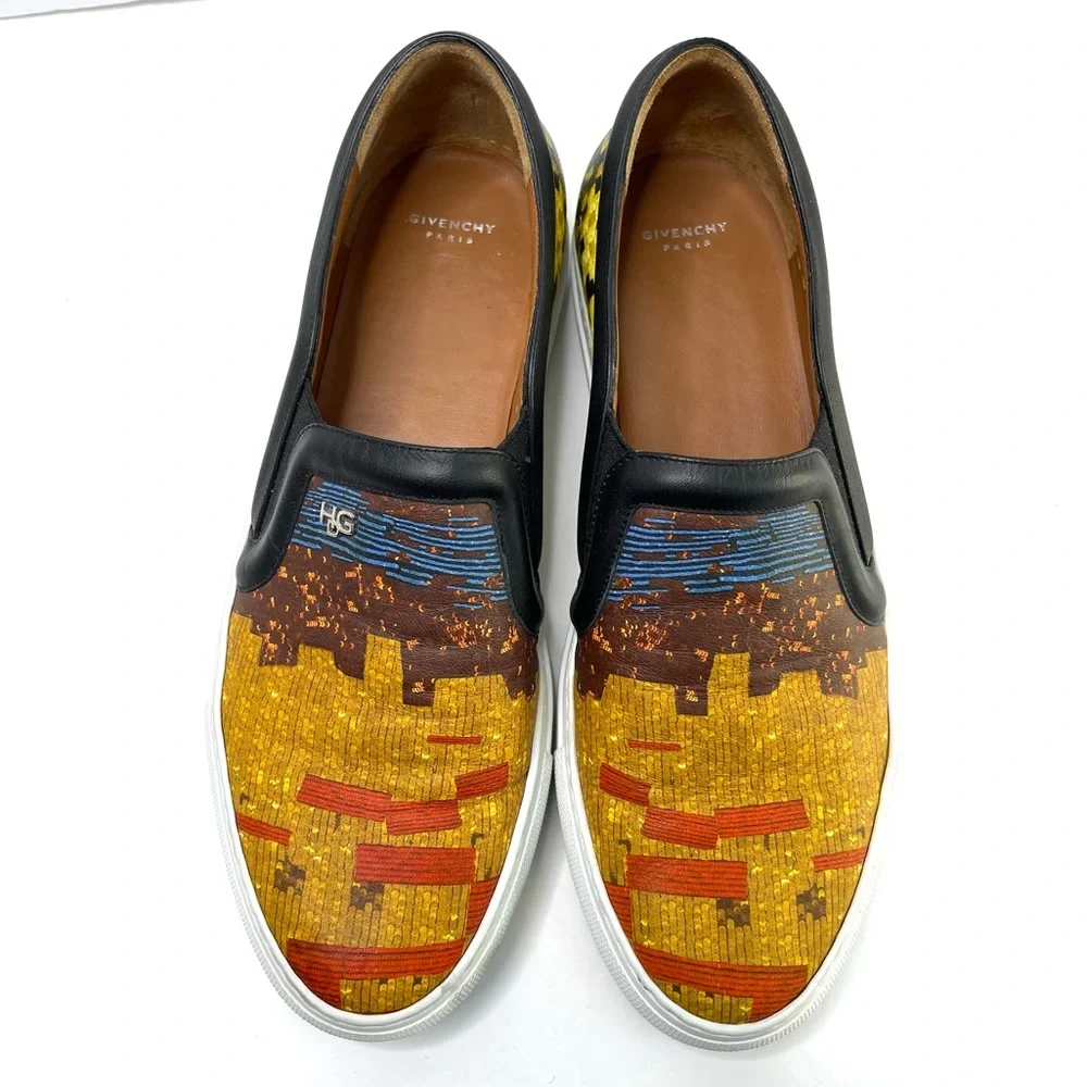 GIVENCHY Classic Slip On Mosaic Pixel Skate Sneakers Size 39 Made In Italy - Picture 3 of 15
